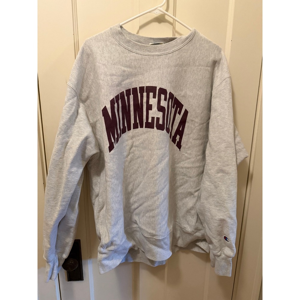 Champion Reverse Weave Minnesota Sweatshirt Gray Maroon Mens XL Pullover